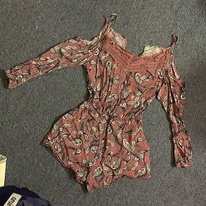 Printed short romper